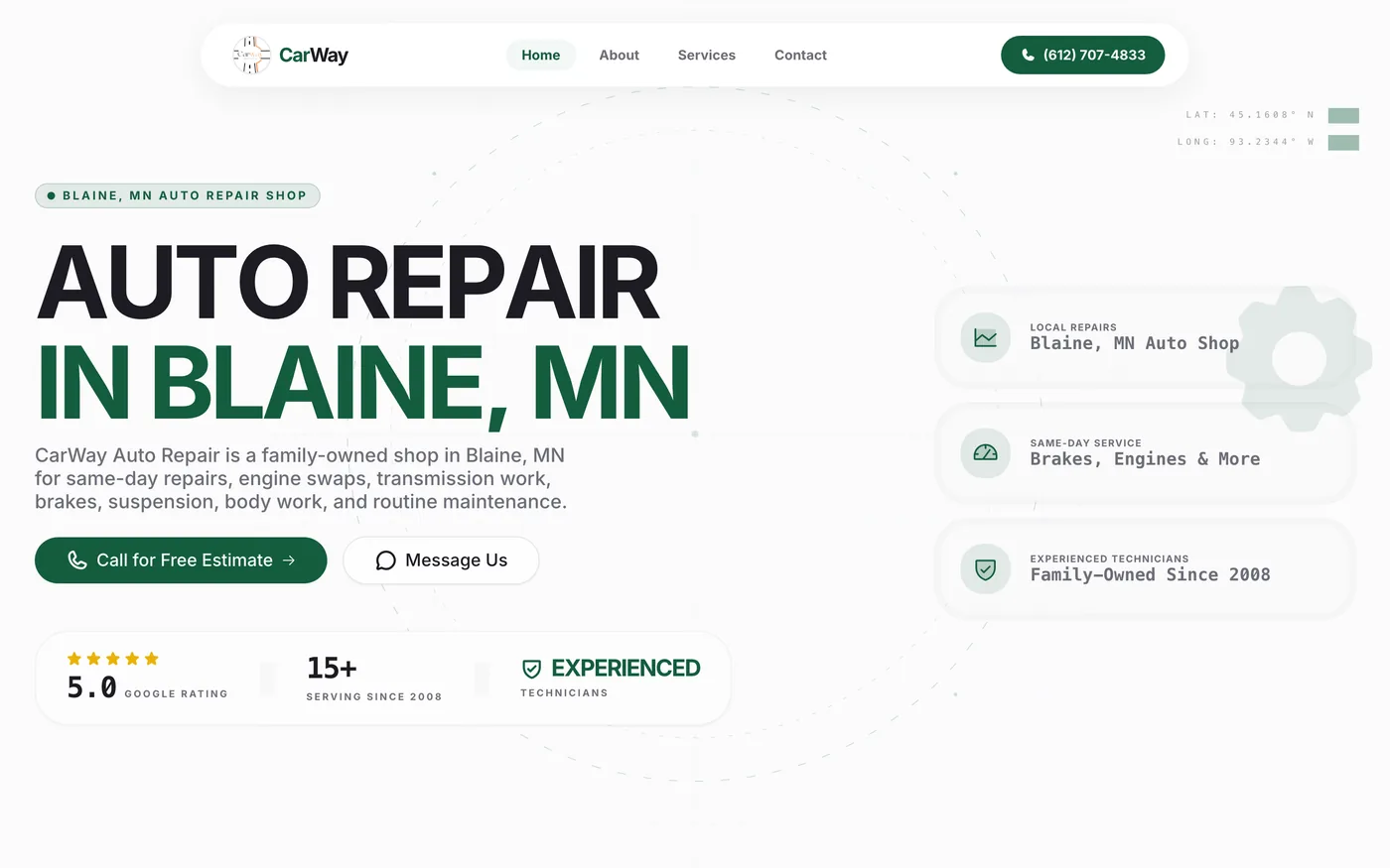 CarWay Auto Repair website built by Lanchava Creative