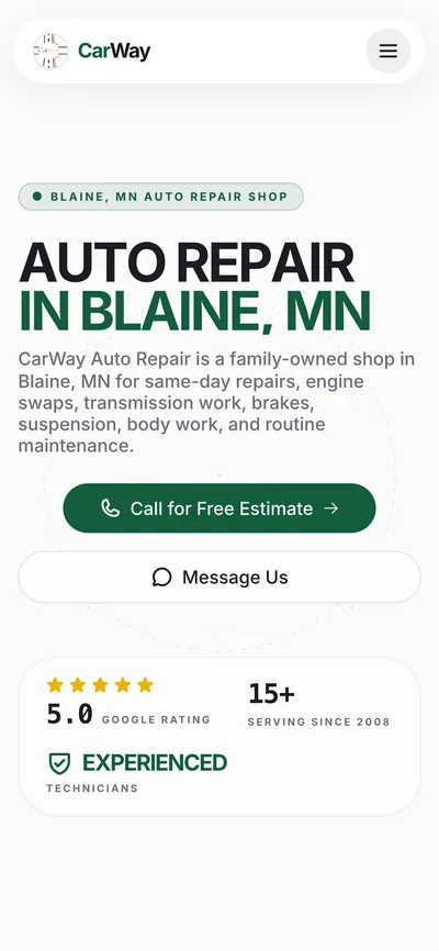 CarWay website on a phone
