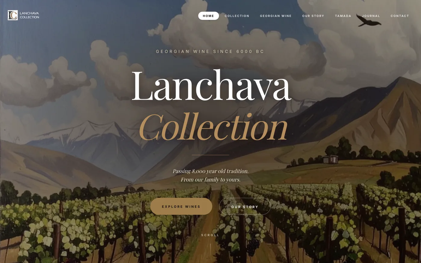 Lanchava Collection website homepage on desktop